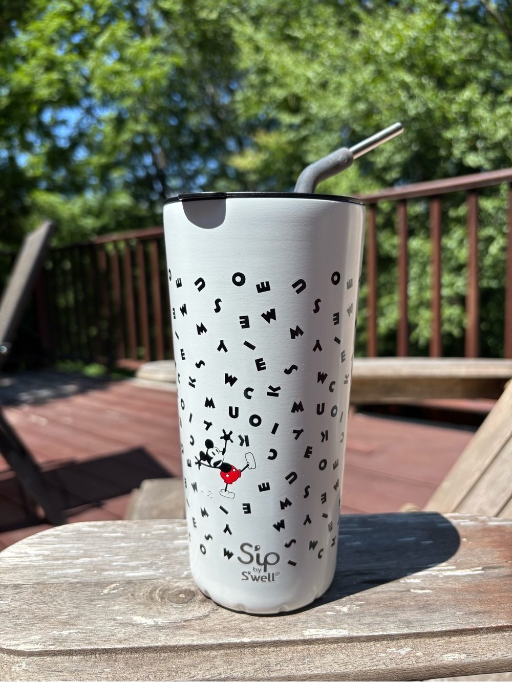 S'ip by S'well White Mickey Mouse Letter Print Tumbler